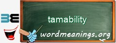 WordMeaning blackboard for tamability